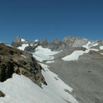 Blick Richtung Bocktschingel und Tüfelstöcke mit Glaridengletscher