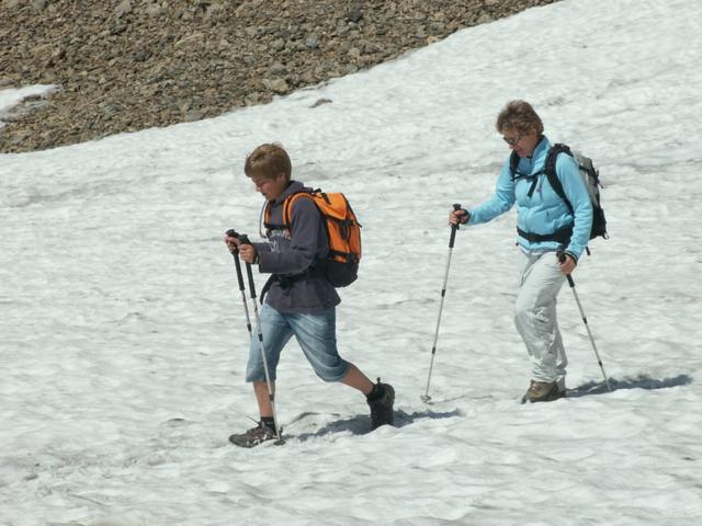 beim überqueren vom letzten Schneefeld