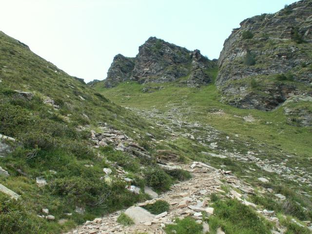 der Weg schwenkt in den Pass de Buffalora ein