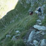 beim Cima d'Aion, steiler Abstieg zur Alp d'Aion