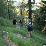 Wegweiser beim Motta del Perdül 2003 m.ü.M. Hier könnte man nach Selma runterlaufen