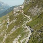 Blick zurück zur grossen Baustelle Bergstation Chalchtrittli