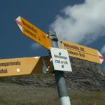 Wegweiser auf der Nüschenegg 2268 m.ü.M.