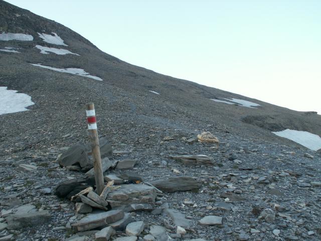 der Weg ist gut ersichtlich/markiert