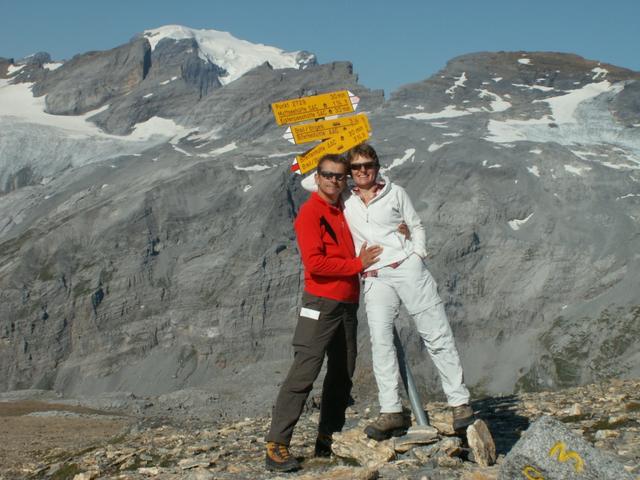 Erinnerungsfoto aufgenommen auf dem Kistenpass