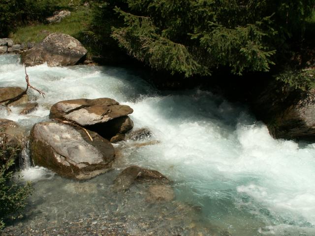 Glasklares Wasser, der Wildbach Flem