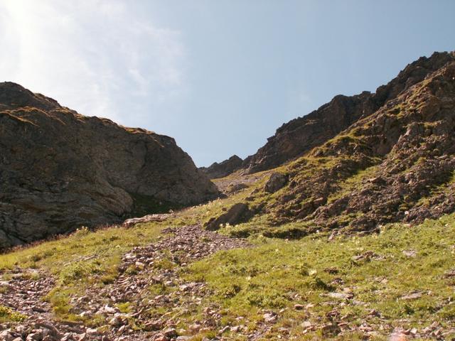 die letzten Meter vor dem Heidelpass, sind wieder steil