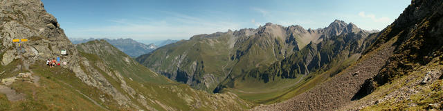 Breitbildfoto vom Heidelpass, Richtung Pizol Gebiet