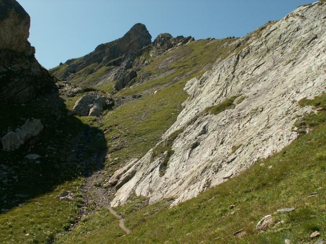 kurz vor dem Wegweiser unterhalb vom Heubützlipass