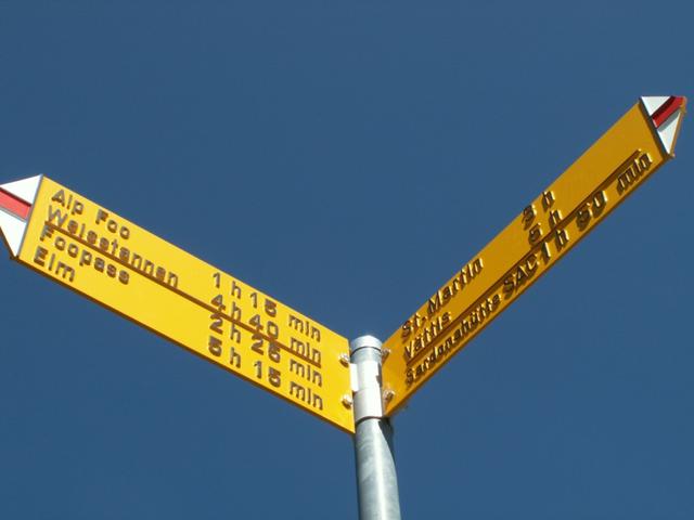 Wegweiser auf dem Heubützlipass