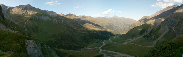 Breitbildfoto Calfeisental von der Sardonahütte aus gesehen