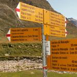 Wegweiser auf der Alpe di Quarnei 2046 m.ü.M.