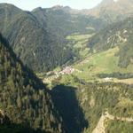 Blick vom Tunnelende runter nach Campo Blenio