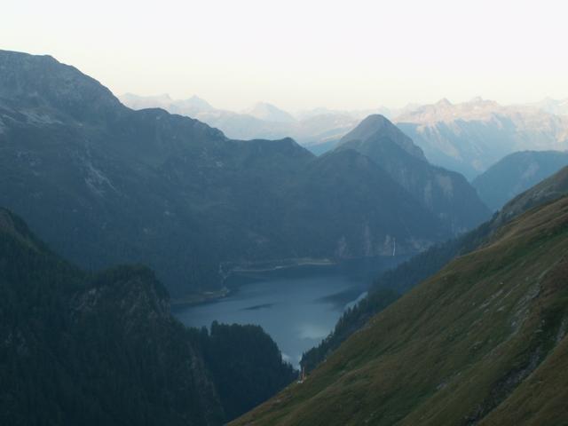 Morgendlicher Blick von der Motterascio Hütte, Richtung Lago di Luzzone