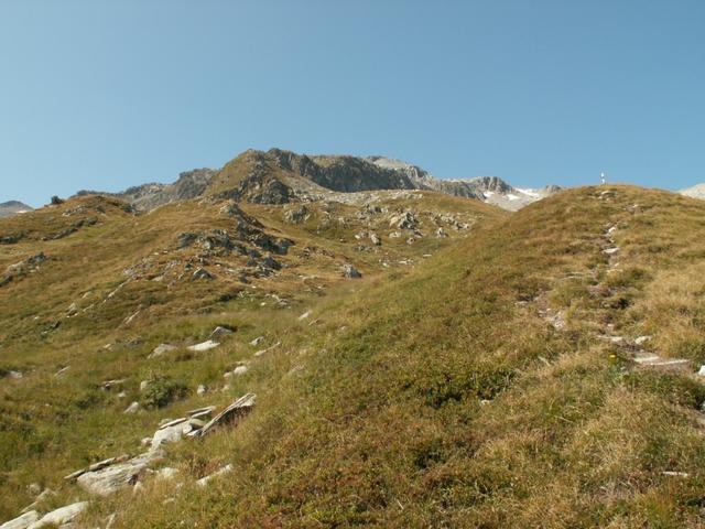 der Weg führt steil aufwärts. Wir sind auf dem Steinbockweg