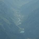 Blick ins Val di Carassino mit Stausee. Gestern waren wir dort