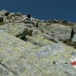 Mäusi bei der schwierigsten Stelle vom Steinbockweg