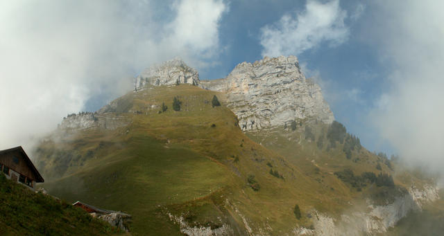 Breitbildfoto bei Alp unter Stafel mit Wiggis