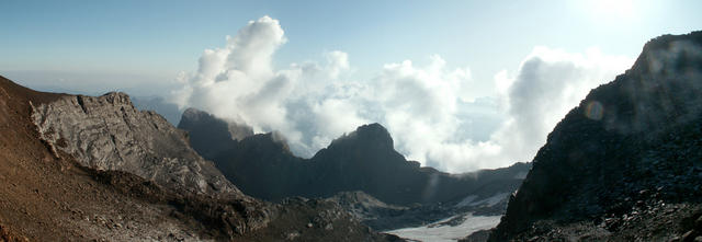 Breitbildfoto bei Punkt 2798 m.ü.M. mit Blick Richtung Gitschen