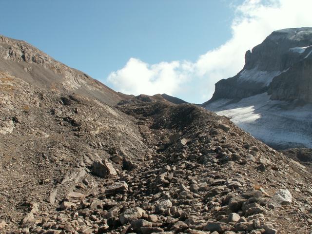 Blick zurück zum Pfad auf der Mörane