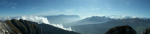 Breitbildfoto mit Blick Richtung Churfirsten