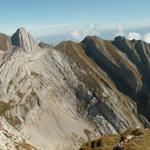 im Hintergrund der Altmann. Tief unter uns der Wildhuser Schafboden