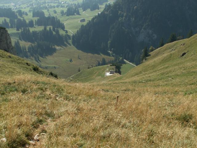 tief unter uns die Schäferhütte