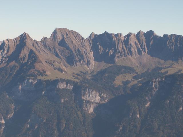 Breitbildfoto der Alvierkette. Dort oben waren wir auch schon