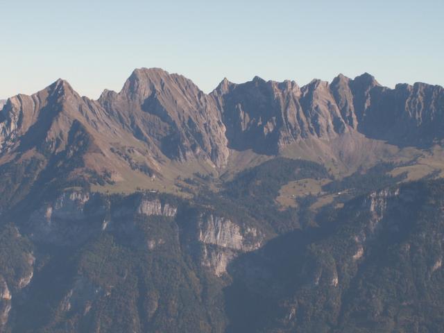 Breitbildfoto der Alvierkette. Dort oben waren wir auch schon