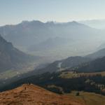 Blick nach Sargans und das Rheintal und den Chapfensee