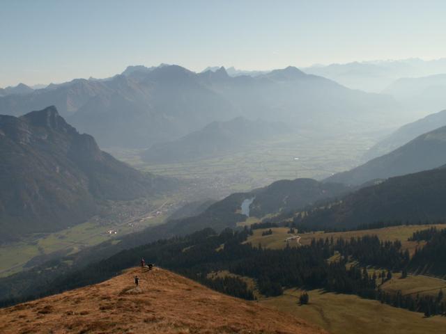 Blick nach Sargans und das Rheintal und den Chapfensee