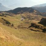 bei der Chammhüttli 2041 m.ü.M. mit Blick runter nach Mädems-Hintersäss