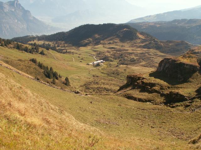 bei der Chammhüttli 2041 m.ü.M. mit Blick runter nach Mädems-Hintersäss