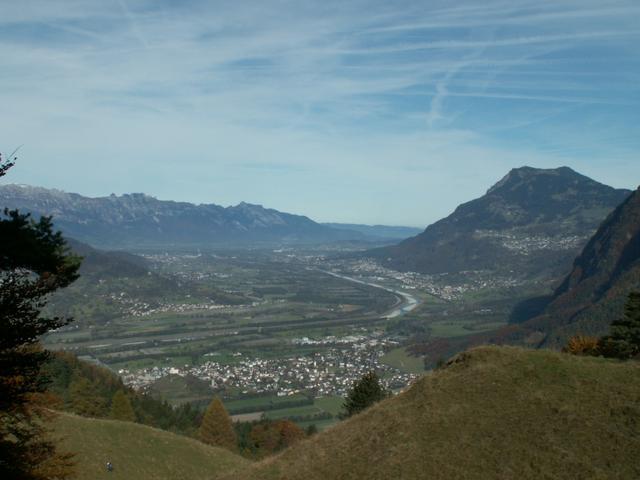 Blick ins Rheintal bis nach Vaduz