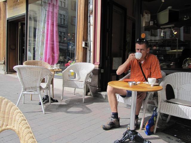 Franco macht auch eine Kaffeepause