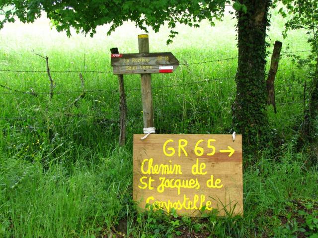 gut beschilderter Weg kurz vor La Rozière