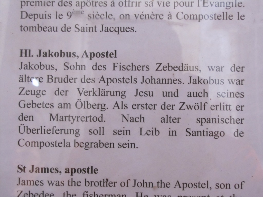Infotafel zur Geschichte des Apostel Jakobus