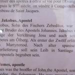 Infotafel zur Geschichte des Apostel Jakobus