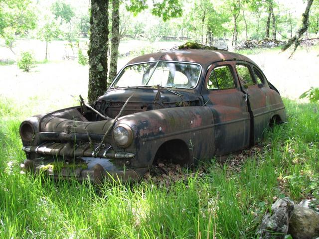 auch hier werden die Autos nicht verschrottet, man stellt sie einfach unter einem Baum