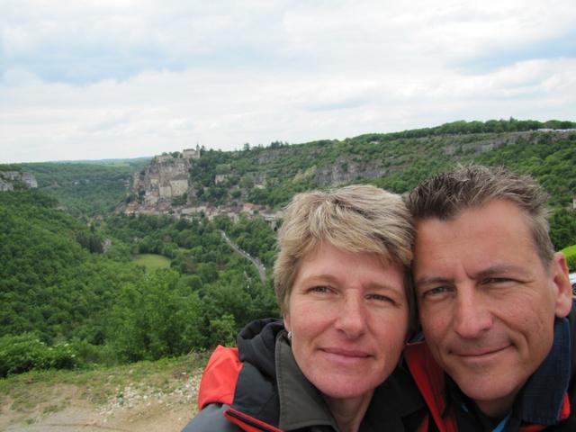 Erinnerungsfoto im Hintergrund Rocamadour