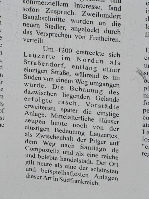 Infotafel über die Geschichte von Lauzerte Teil 2