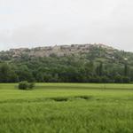 Blick über Kornfelder nach Lauzerte