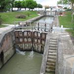 Kanalschleuse beim Kanal der durch Moissac führt