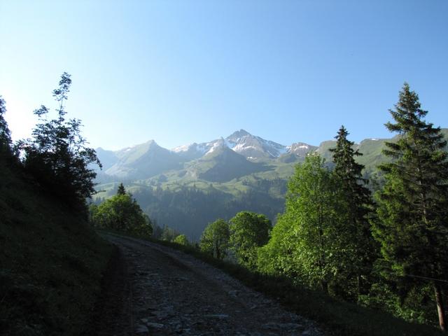 auf dem Weg Richtung Bärfallen mit Blick auf den Brisen