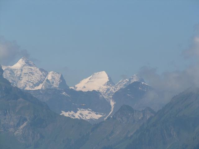 Blick zu den Bergriesen des Berner Oberland, die Wetterhorngruppe