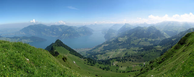 Breitbildfoto mit Blick auf den Vierwaldstättersee