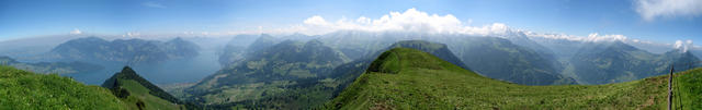 sehr schönes Breitbildfoto mit Blick auf den Vierwaldstättersee, Musenalp und Richtung Engelberg