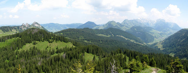 Breitbildfoto vom Flügenspitz aus gesehen, Richtung Säntis