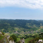 Breitbildfoto vom Roggenstock aus gesehen mit Blick Richtung Mythen und Sihlsee