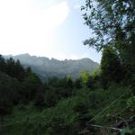 am Fusse der Felswand des Chapf, verläuft der Wanderweg